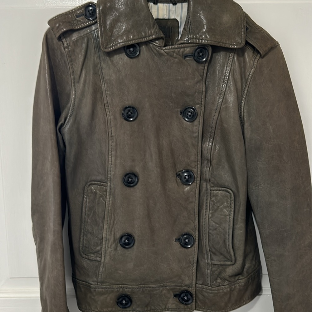 Gap Gray Leather Jacket - image 8